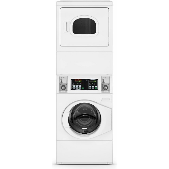 SPEED QUEEN STENCFSP176TW01 27 INCH STACKED WASHER AND ELECTRIC DRYER  ADA COMPLIANT, in White