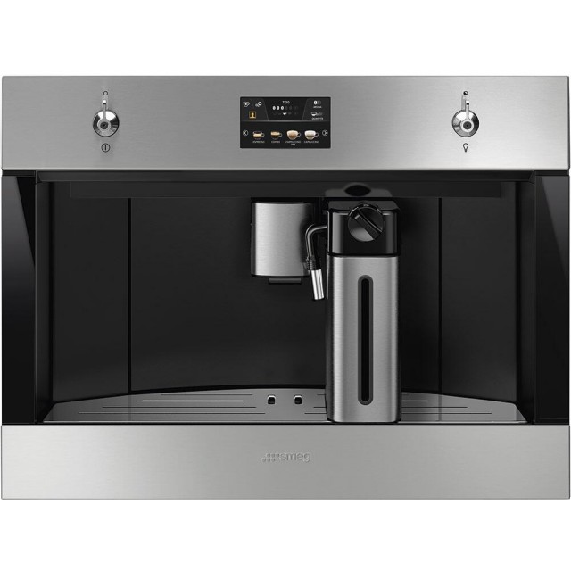 Smeg CMSU4303X Classic Series 24 Inch Built-In Coffee System with Auto Cleaning, Removable Water Tank, Fingerprint-Proof in Fingerprint Proof Stainless Steel