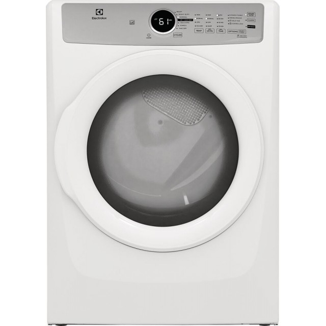 Electrolux ELFG7337AW 27 Inch Gas Dryer with 8 cu. ft. Capacity, 7 Dry Cycles, 4 Temperature Settings, Energy Star Certified, LuxCare Lint Shield, Luxury-Quiet Sound System in White