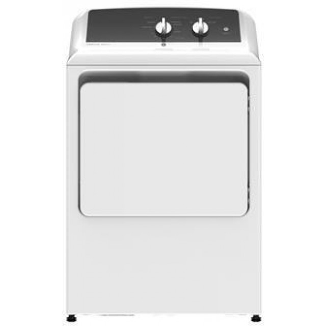 GE GTX52GASPWB 27 Inch Gas Dryer with 6.2 cu. ft. Capacity, 3 Dry Cycles, 3 Temperature Settings, Aluminized Alloy Drum in White