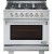 NXR Culinary Series AK3605 36 Inch Professional Gas Range with 6 German Tower Dual Flow Burners, 5.5 Cu. Ft. Oven Capacity, Continuous Cast Iron Grates, Infrared Broiler, 81K BTU Load, Blue Porcelain Interior, Natural Gas