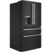 Cafe CVE28DP3ND1 36 Inch 4-Door French-Door Smart Refrigerator with 27.6 Cu. Ft. Capacity, TwinChill™, Convertible Drawer, LED Light Tower, Auto Fill, Humidity Control System: Matte Black with Brushed Stainless Handles