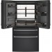 Cafe CVE28DP3ND1 36 Inch 4-Door French-Door Smart Refrigerator with 27.6 Cu. Ft. Capacity, TwinChill™, Convertible Drawer, LED Light Tower, Auto Fill, Humidity Control System: Matte Black with Brushed Stainless Handles