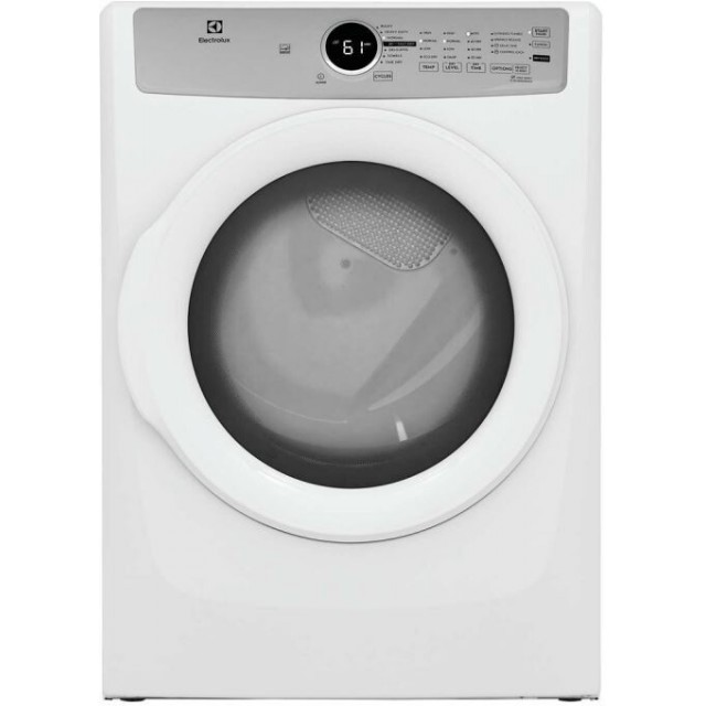 Electrolux ELFE7337AW 27 Inch Electric Dryer with 8 cu. ft. Capacity, 7 Dry Cycles, 4 Temperature Settings, 20 Minute Fast Dry, LuxCare Lint Shield, Luxury-Quiet Sound System, Extra Large Capacity Dryer, Reversible Door, Eco-Friendly Normal Cycle in White