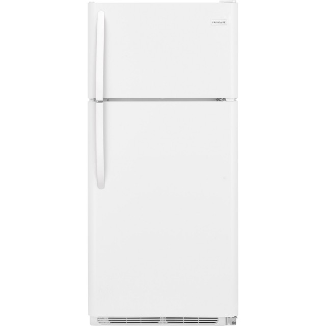 Frigidaire FFTR1821TW 30 Inch Top Freezer Refrigerator with 18 cu. ft. Capacity, Adjustable Glass Shelves, Store-More™ Drawers, Store-More™ Gallon Shelf, 1/2 Width Deli Drawer, Clear Dairy Bin, Reversible Door, and ADA Compliant: White