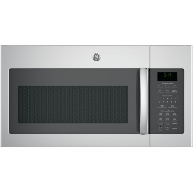 GE JVM6175YKFS 1.7 cu. ft. Over-the-Range Microwave with 1,000 Watts, 300 CFM Ventilation, 10 Power Levels, Sensor Cooking, Melt Feature, Add 30 Seconds Button, Weight and Time Defrost: Fingerprint Resistant Stainless Steel