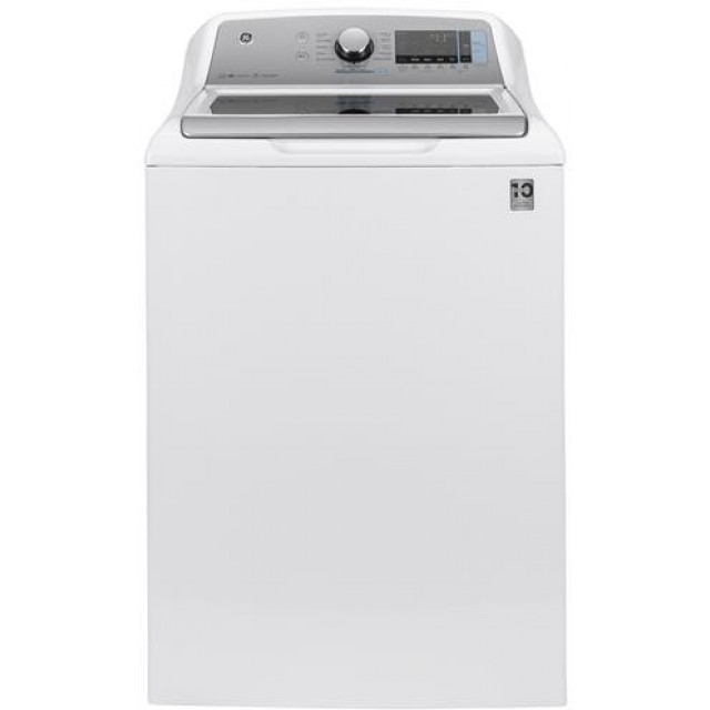 GE GTW845CSNWS 27 Inch Top-Load Smart Washer with 5.0 Cubic Feet Capacity, SmartDispense Technology, Built-In WiFi, Dual-Action Agitator, QuietWash, Deep Fill, Multiple Rinse Options, Auto Soak, Speed Wash, Digital Touch Controls and ENERGY STAR®: White