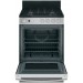 GE JGAS640RMSS 24 Inch Freestanding Gas Range with 4 Sealed Cooktop Burners, 2.9 cu. ft. Oven Capacity, Heavy-Cast Grates, In-Oven Broil, Steam Clean, Modular Backguard, Front Controls, CSA, and ADA Compliant