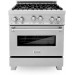 ZLINE RGS-30 30 Inch Freestanding Professional Gas Range with 4-Sealed Italian Burners, 4.0 Cu. Ft. Convection Oven Capacity, Cast Iron Grates, Porcelain Cooktop, Stay-Put Hinges, Three-Layer Glass Oven, and ETL Certified: Durasnow® Stainless Steel
