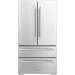 ZLINE RFM36 36 Inch 4-Door Freestanding French Door Refrigerator with 22.5 Cu. Ft Total Capacity, Ice Maker, 2 Freezer Drawers, 4 Adjustable Glass Shelves, 2 Humidity Controlled Crisper Drawers, Interior LED Lighting: Stainless Steel