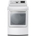 LG WT7800CW 5.5 cu. ft. High Efficiency Mega Capacity Smart Top Load Washer and LG DLG7301WE 27 Inch Gas Smart Dryer with 7.3 cu. ft. Capacity, in White