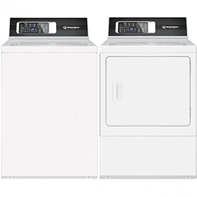 Speed Queen TR7003WN 26 Inch Top Load Washer with 3.2 cu. ft. Capacity and DR7003WG 27 Inch Gas Dryer with 7 Cu. Ft. Capacity, with 7 Year Manufacturers Warranty, in White