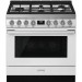 Smeg Portofino CPF36UGGR 36 Inch Freestanding Professional Gas Range with 5 Sealed Burners, 4.5 Cu. Ft. Oven Capacity, Continuous Grates, Triple Convection and 20,000 BTU Super Burner: Red