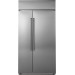 GE CSB48WP2NS1 Cafe 48 Inch Built-in Side-by-Side Smart Refrigerator with 29.6 Cu. Ft., Wi-Fi, Remote Diagnostics, and Water Filtered Ice Maker in Stainless Steel