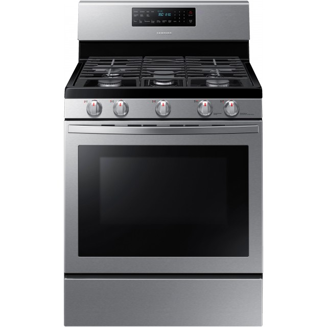 Samsung NX58R5601SS 30 in. 5.8 cu. ft. Gas Range with Self-Cleaning and Fan Convection Oven in Stainless Steel