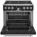 Cafe CGY366P3TD1 Professional Series  36 Inch Smart Professional Gas Range with 6 Sealed Burners, 6.2 cu. ft. Oven Capacity, Convection with Reverse Air, Temperature Probe, Steam Clean, Wi-Fi, Multi-Ring Burner, CSA, and ADA Compliant: Matte Black