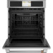 Cafe Professional Series CKS70DP2NS1 27 Inch Single Convection Electric Wall Oven with 4.3 Cu. Ft. Oven Capacity, True European Convection Oven, Self-Clean, Steam Clean Option, Keep Warm, Proof, Scan-To-Cook, Sabbath Mode, in Stainless Steel