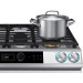 Samsung Bespoke NX60BB871112AA Smart Slide-in Gas Range 6.0 cu. ft. with Smart Dial, Air Fry & Wi-Fi in White Glass