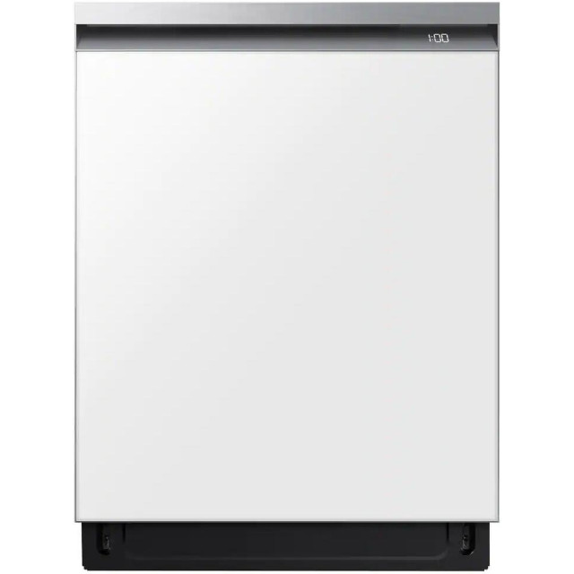 Samsung DW80BB707012 Bespoke Series 24 Inch Smart Built-In Dishwasher with 8 Wash Cycles, 16 Place Settings, 42 dBA Noise Level, Wi-Fi Enabled, Quick Wash, StormWash, Stainless Steel Tub, Leakage Sensor, Wi-Fi Connection in White Glass