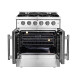 Forno FFSGS6444-30 Gagliano 4.32 Cu. Ft. Freestanding Gas Range with French Doors and LP Conversion Kit - Stainless steel