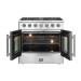 Forno FFSGS6444-36 Vittorio 36 5.36 Cu. Ft.  French Door Gas Range with 6 Sealed Burners and 83,000 BTUs, LP Conversion Kit in Stainless Steel