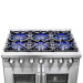 Forno FFSGS6460-36 Capriasca 36 in. Freestanding French Door Double Oven Dual Fuel Range 6 Burners in Stainless Steel
