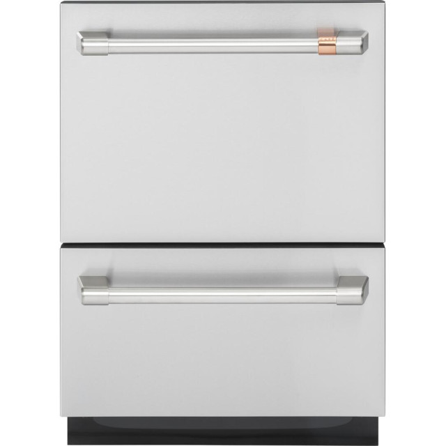 Cafe CDD420P2TS1 Customizable Professional Collection Series 24 Inch Double Drawer Dishwasher with 6 Wash Cycles, 14 Place Settings, Quick Wash, Guilt-Free Small Washes, Knock to Pause, Sanitize Option, Child Safety Lock in Stainless Steel