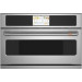 Cafe CSB913P2NS1 30 Inch 5-in-1 Single Electric Wall Oven with 120V Advantium® Cooking Technology, Halogen Lighting,True European Convection, Steam Cooking, Steam Cleaning, 175 Programmed Menu Selections, and LCD Touch Display: Stainless Steel
