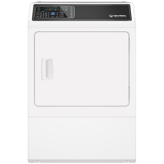 Speed Queen DF7004WG 27 Inch Gas Dryer with 7 cu. ft. Capacity, 7 Dry Cycles, 4 Temperature Settings, Steam Cycle, Drum Lighting, Galvanized Steel Cylinder, Steam Refresh, Steam Boost, 5 Year Warranty, Anti-Static, Pet Plus, Steam-Sanitize in White