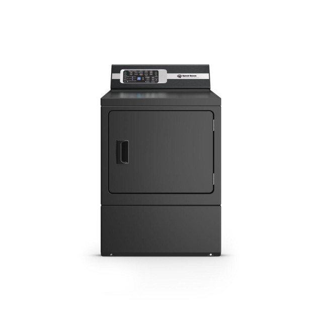Speed Queen DR7004BE 27 Inch Electric Dryer with 7 cu. ft. Capacity, 10 Dry Cycles, 4 Temperature Settings, Steam Refresh , Steam Boost, Steam-Sanitize, 7 Year Warranty, Drum Lighting, Galvanized Steel Cylinder, Lint Filter Guard, Pet Plus in Matte Black