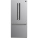 Forno FFFFD197431SB 31 Inch Freestanding French Door Refrigerator with 17.48 cu. ft. Total Capacity, 3 Glass Shelves, 5.09 cu. ft. Freezer Capacity, Crisper Drawer, Frost Free Defrost, Ice Maker, Adjustable Glass Shelves, LED Lighting in Stainless Steel