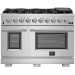 Forno FFSGS626048 Capriasca 48-in 8 Burners 4.32-cu ft / 2.26-cu ft Convection Oven Freestanding Natural Gas Double Oven Gas Range (Stainless Steel)