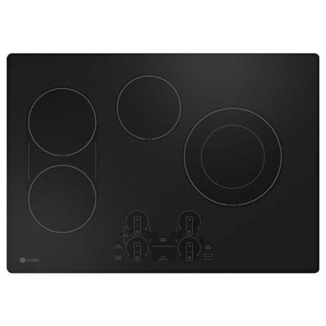 GE Profile PEP7030DTBB 30 Inch Smart Electric Smoothtop Style Cooktop with 4 Elements, Wi-Fi Enabled, Keep Warm Zone, Hot Surface Indicator, in Black