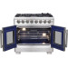 Forno FFSGS638736 Capriasca 36 in. Freestanding French Door Double Oven Dual Fuel Range with 6 Burners in Stainless Steel