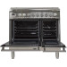 Ilve UPDW90FDMPI Professional Plus Series 36" Stainless Steel Free Standing Dual Fuel Natural Gas Range with Chrome Trim