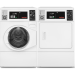 Speed Queen FV6010WN 27 Inch Commercial Front Load Washer with 3.42 cu. ft. Capacity, 1200 RPM and DV6010WE 27 Inch Commercial Electric Vented Single Pocket Dryer with 7 cu. ft. Capacity, Reversible Side Swing Door in White