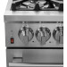 Forno FFSGS612536 36 Inch Dual Fuel Range with Natural Gas, 6 Sealed Burners, 5.36 cu. ft. Total Oven Capacity, Convection Oven, Continuous Grates, Viewing Window, Convection Cooking, Sealed Burners, Halogen Lighting, in Stainless Steel