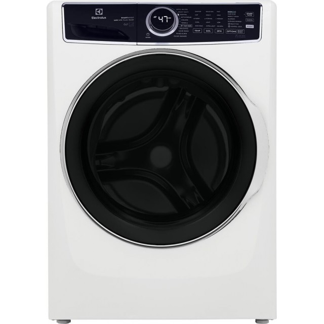Electrolux ELFW7637AW 27 Inch Front Load Washer with 4.5 cu. ft. Capacity, 11 Wash Cycles, 1300 RPM, Steam Cycle, Optic Whites Cycle, Pure Rinse Option, 15-Minute Fast Wash, LuxCare Wash System, Perfect Steam Option, Adaptive Dispenser in White