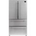 Forno FFRBI182036SB 36 Inch Counter Depth 4 Door French Door Refrigerator with 19.2 cu. ft. Total Capacity, 3 Glass Shelves, 7.1 cu. ft. Freezer Capacity, Crisper Drawer, Frost Free Defrost, Ice Maker, LED Lighting in Stainless Steel
