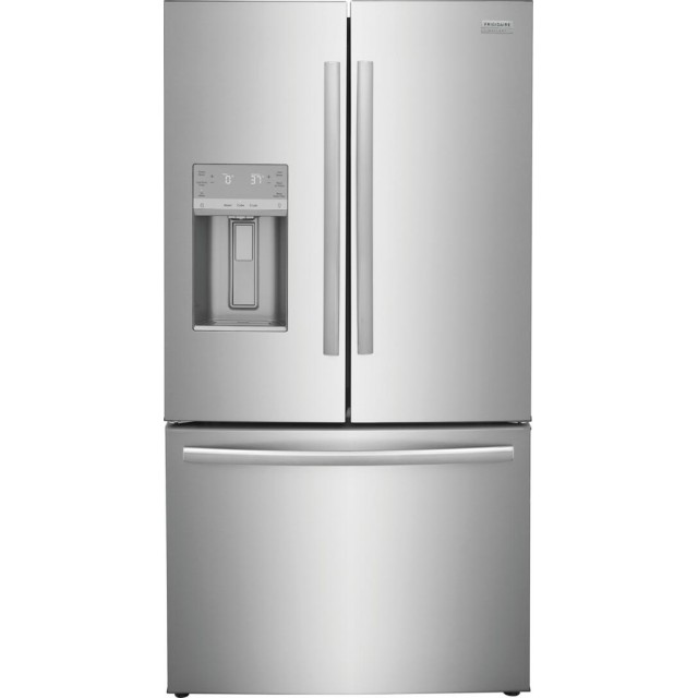 Frigidaire GRFC2353AF Gallery Series 36 Inch Counter Depth French Door Refrigerator with 22.6 cu. ft. Total Capacity, 4 Glass Shelves, 7.1 cu. ft. Freezer Capacity, External Water Dispenser, Ice Maker, Smudge-Proof Stainless Steel, in Stainless Steel