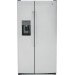 GE GSS25GYPFS 36 Inch Side by Side Refrigerator with 25.3 cu. ft. Capacity, 4 Glass Shelves, External Water Dispenser, Crisper Drawer, Ice Maker, Ice and Water Dispenser, Door Alarm in Stainless Steel