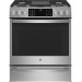 GE Profile P2S930YPFS 5.7 cu. ft. Slide-In Dual Fuel Range with Self-Cleaning Convection Oven in Fingerprint Resistant Stainless Steel