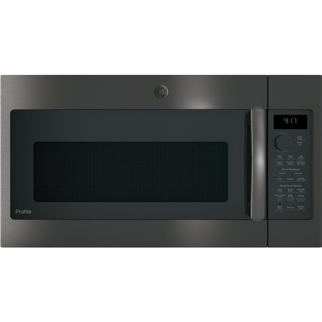 GE PVM9179BLTS Profile 30 Inch Convection Over the Range Microwave Oven with 1.7 cu. ft. Capacity, 950 Cooking Watts, Convertible Venting, 300 CFM, 10 Power Levels, Timer, Convection Cooking, LED Lighting, Sensor Cooking Controls in Black Stainless Steel