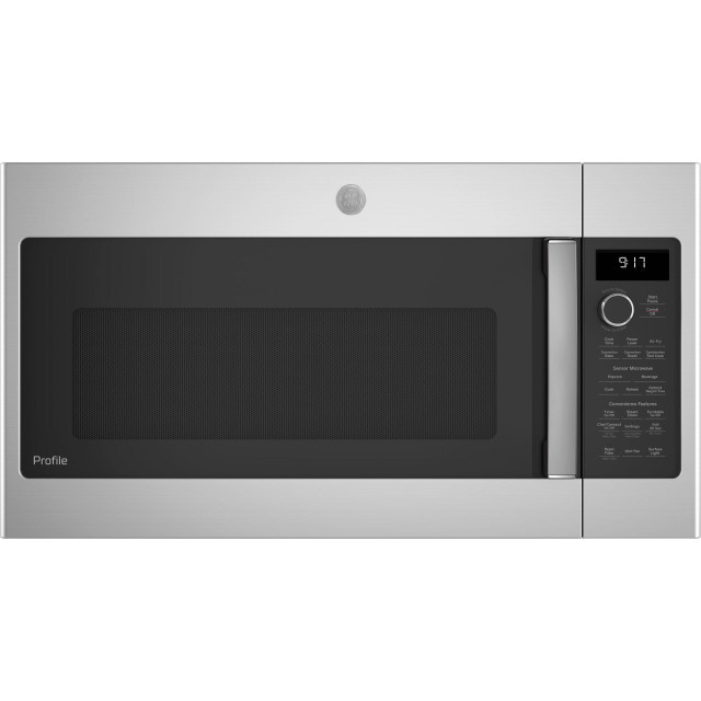 GE Profile PVM9179SRSS Profile Series 30 Inch Over the Range Microwave Oven with 1.7 cu. ft. Capacity, Air Fry, 950 Cooking Watts, Convertible Venting, 300 CFM, 10 Power Levels, Convection Cooking, Hot Air Fry, Defrost, Steam Clean in Stainless Steel
