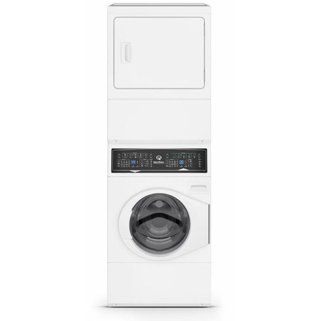 Speed Queen SF7003WE 27 Inch Electric Laundry Center with 3.42 cu. ft. Washer Capacity, 9 Wash Cycles, 7 cu. ft. Dryer Capacity, 4 Dry Cycles, Dynamic Balancing Technology, Center Controls, Sanitize with Oxi, 5 Year Warranty in White