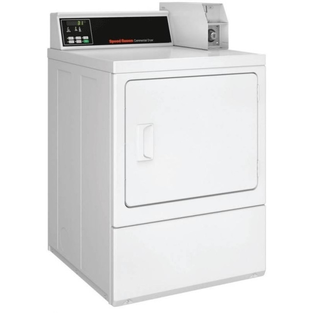 Speed Queen SDGNCRGS113TW01 Coin Operated, Gas Vented Dryer with in White