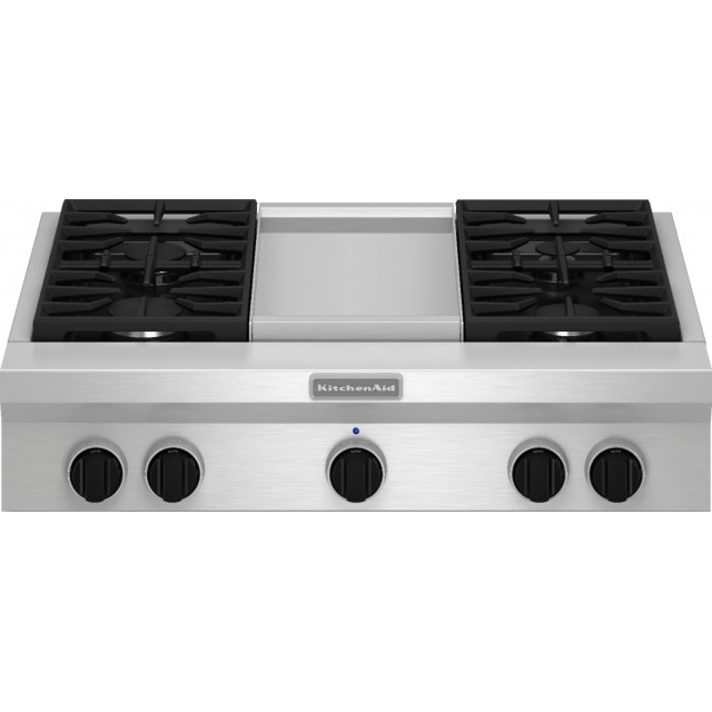 Kitchenaid Kgcu Vss Inch Burner Gas Rangetop Commercial Style Stainless Steel