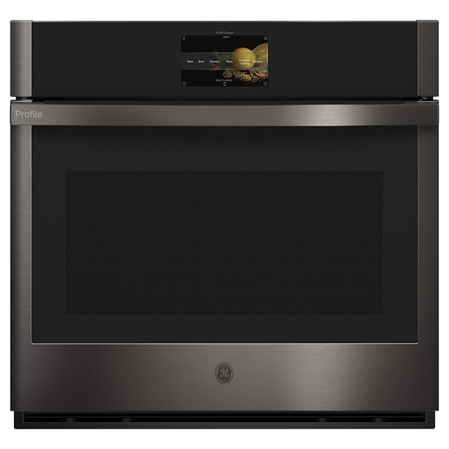 GE Profile PTS7000BNTS - 30" Smart Built-In Single Electric Convection Wall Oven with Air Fry & Precision Cooking - Black Stainless Steel