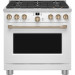 Café - CGY366P4TW2 6.2 Cu. Ft. Freestanding Gas Convection Range with 6 Burners, Customizable - Matte White