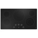 GE JEP5036DTBB 36 Inch Electric Cooktop with 5 Elements, Smooth Glass Surface, Dual/Tri Ring Element, Power Boil, Keep Warm, Melt Setting, Control Lock, Hot Surface Indicator, Knob Controls, Fit Guarantee, and ADA Compliant, in Black